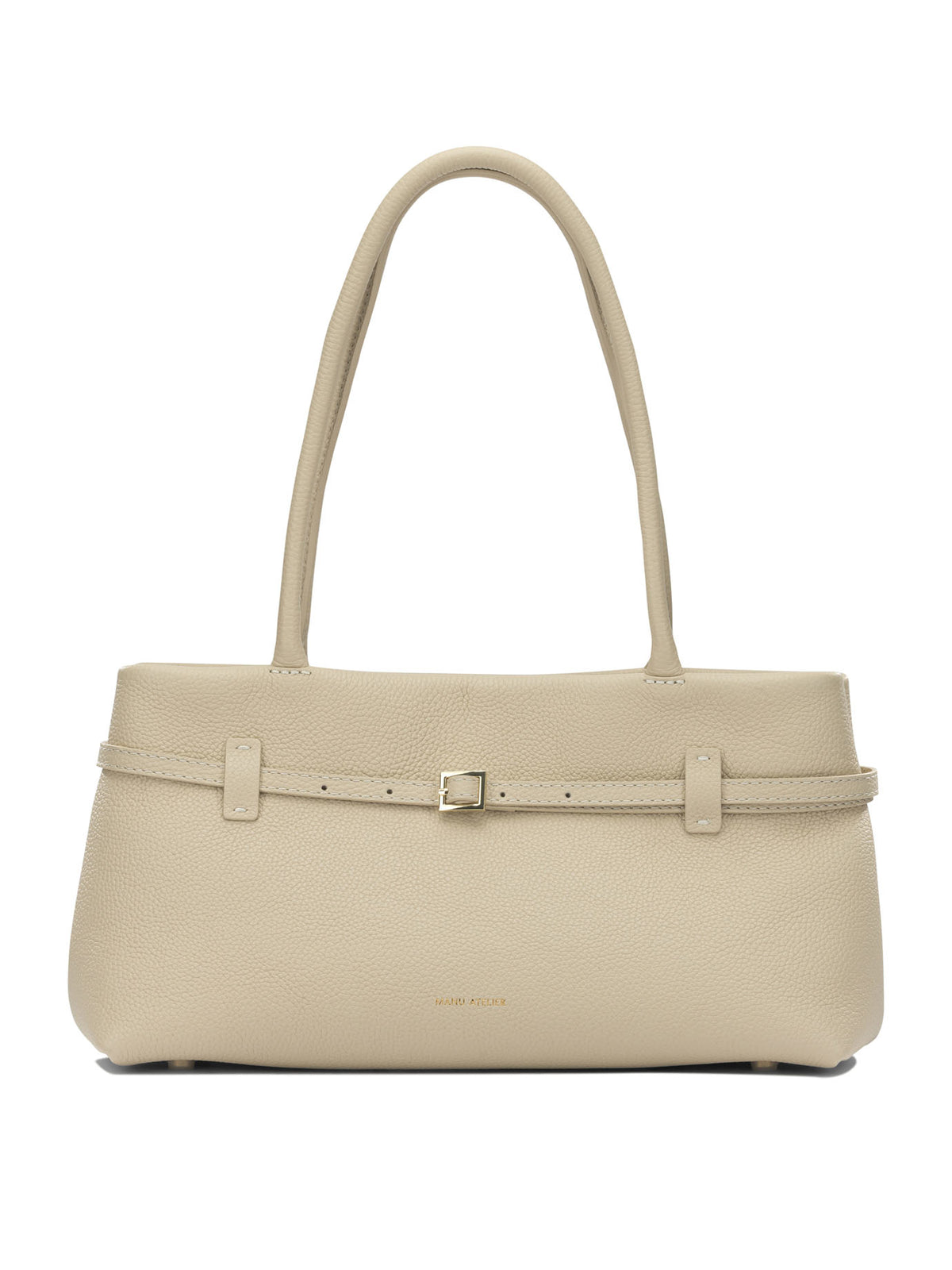 Manu Atelier "Le Cambon East West" Medium Shoulder Bag - White