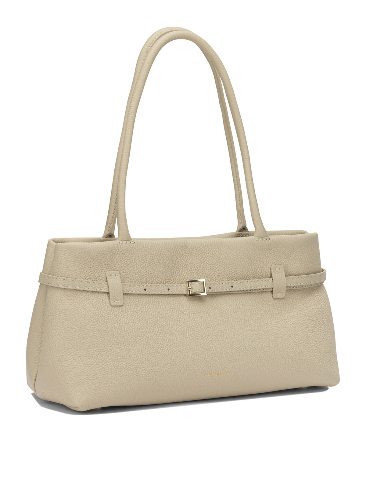 Manu Atelier "Le Cambon East West" Medium Shoulder Bag - White