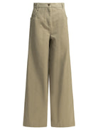 Max Mara Casual pants made of coated cotton - Beige