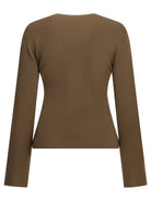 Max Mara Round-neck T-shirt made of virgin wool - Brown
