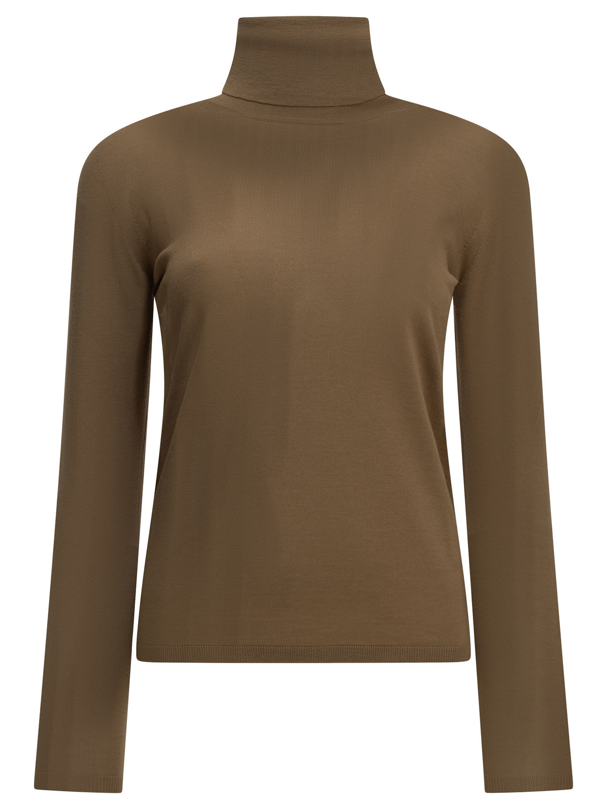 Max Mara Virgin Wool Turtleneck Sweater - Brown