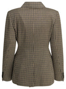 Max Mara Double-breasted houndstooth blazer - Brown
