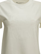 Max Mara Crewneck T-shirt with logo - White