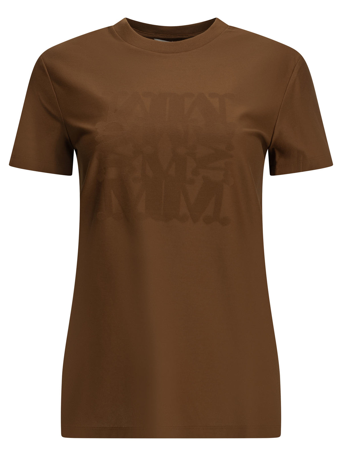 Max Mara Crewneck T-shirt with logo - Brown