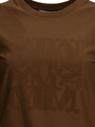 Max Mara Crewneck T-shirt with logo - Brown