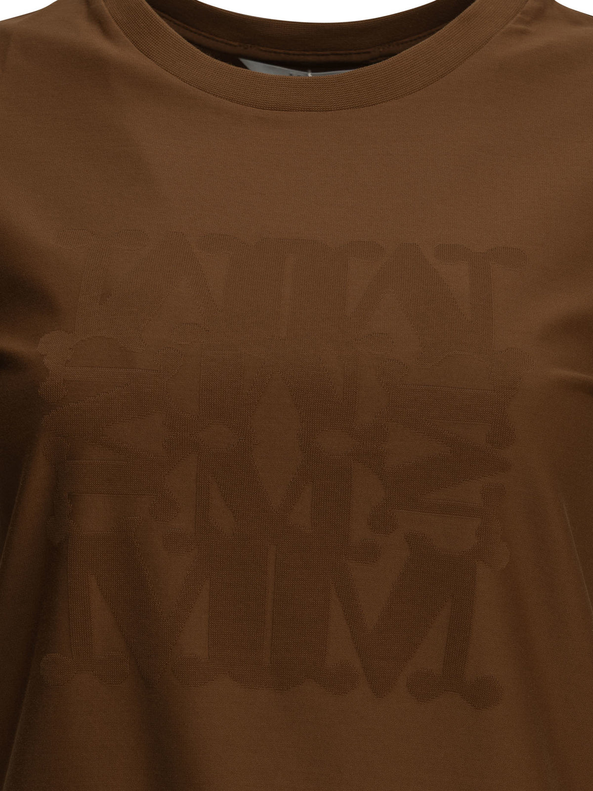 Max Mara Crewneck T-shirt with logo - Brown