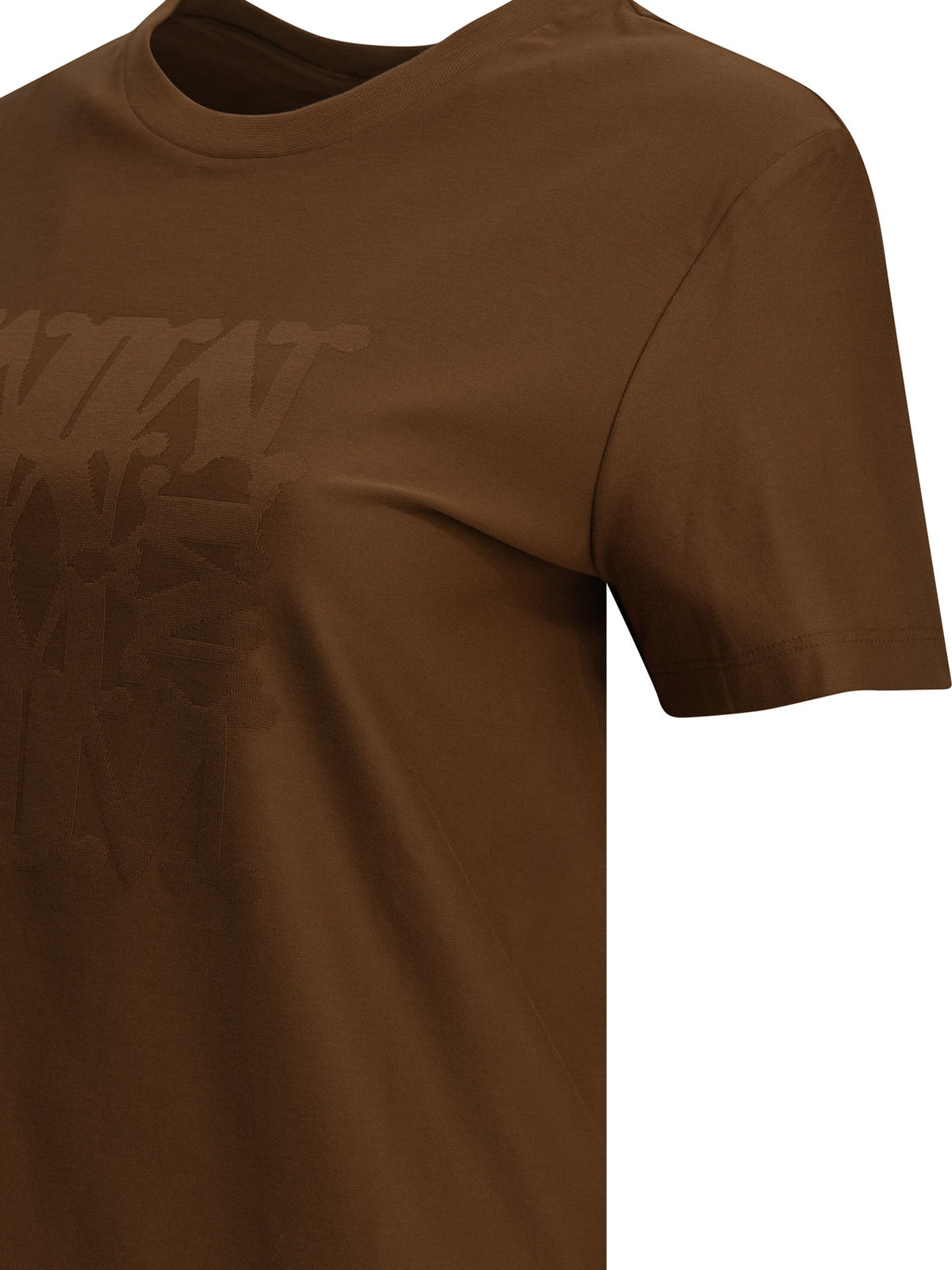 Max Mara Crewneck T-shirt with logo - Brown
