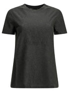 Max Mara Crewneck T-shirt with logo - Grey