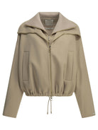 Max Mara Sportmax Virgin Wool Bomber Jacket - Beige