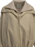 Max Mara Sportmax Virgin Wool Bomber Jacket - Beige