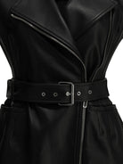 Max Mara Sportmax Sleeveless leather jacket - Black