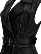 Max Mara Sportmax Sleeveless leather jacket - Black