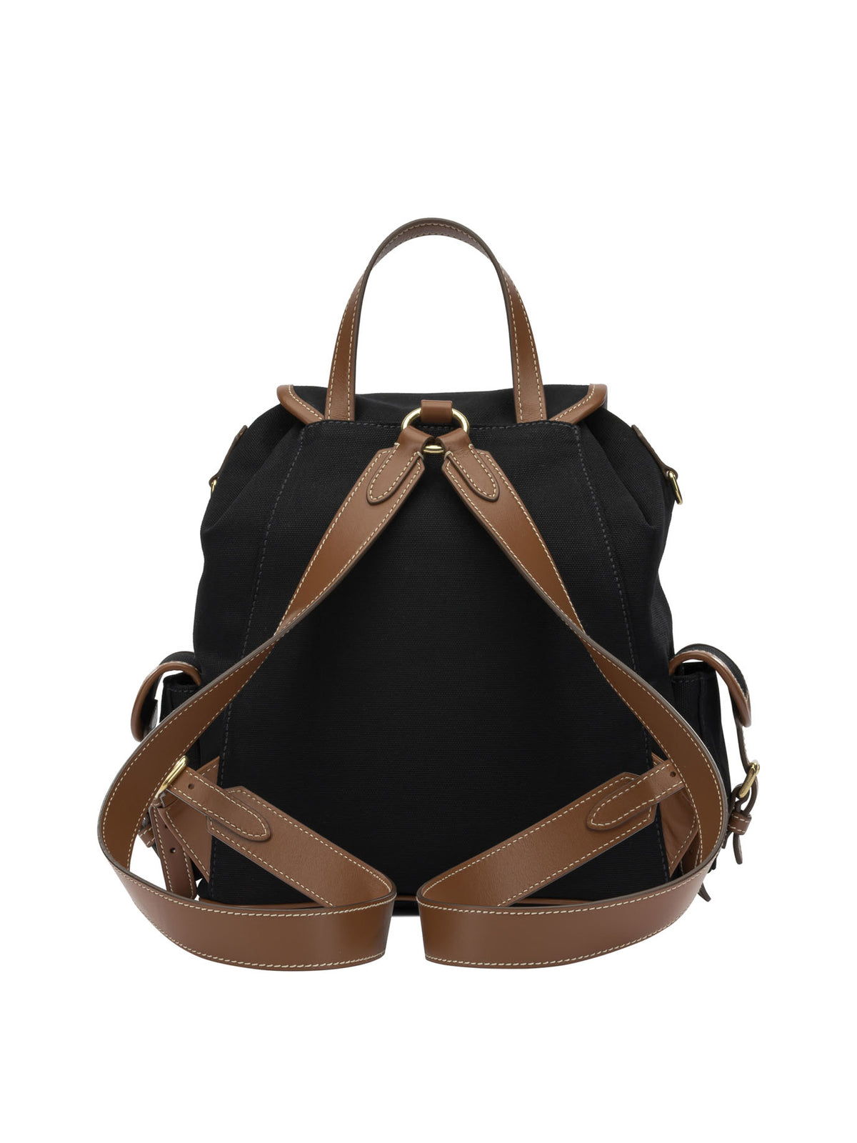 Miu Miu Hemp and leather backpack - Black