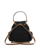 Miu Miu Canvas and leather backpack with logo - Black