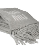 Miu Miu Merino Wool Fringed Scarf - Grey