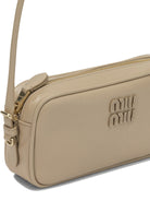Miu Miu Small shoulder bag with logo - Beige