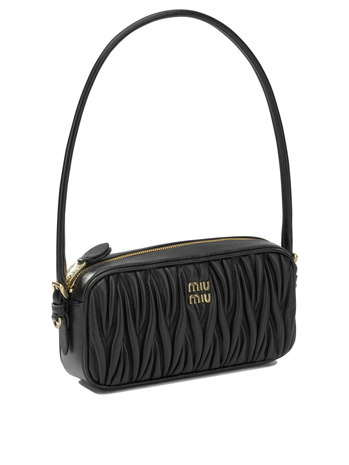 Miu Miu Small Quilted Leather Shoulder Bag - Black