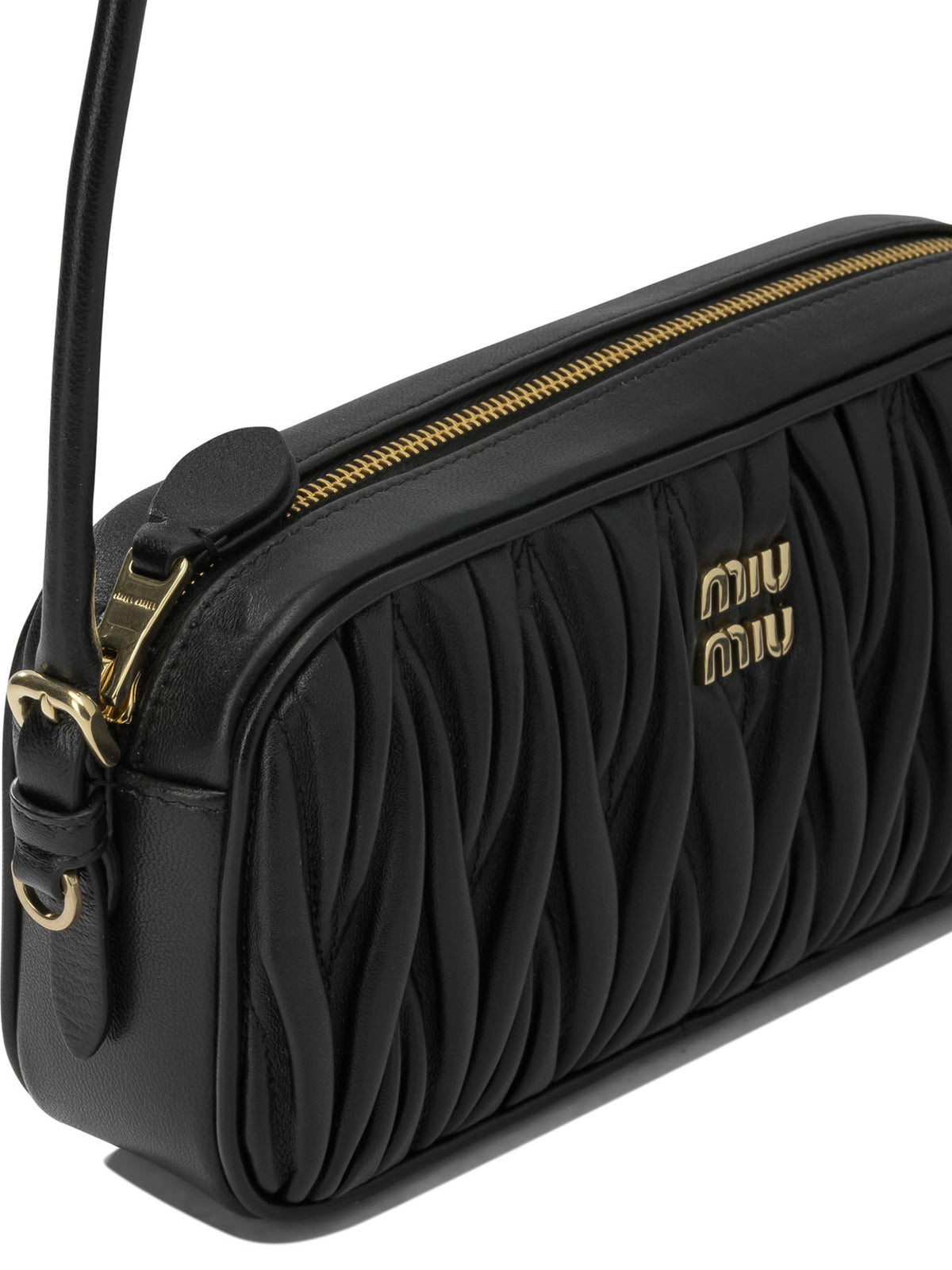 Miu Miu Small Quilted Leather Shoulder Bag - Black