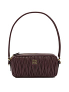 Miu Miu Small Quilted Leather Shoulder Bag - Burgundy