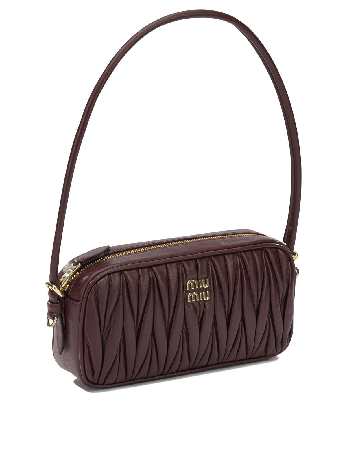Miu Miu Small Quilted Leather Shoulder Bag - Burgundy