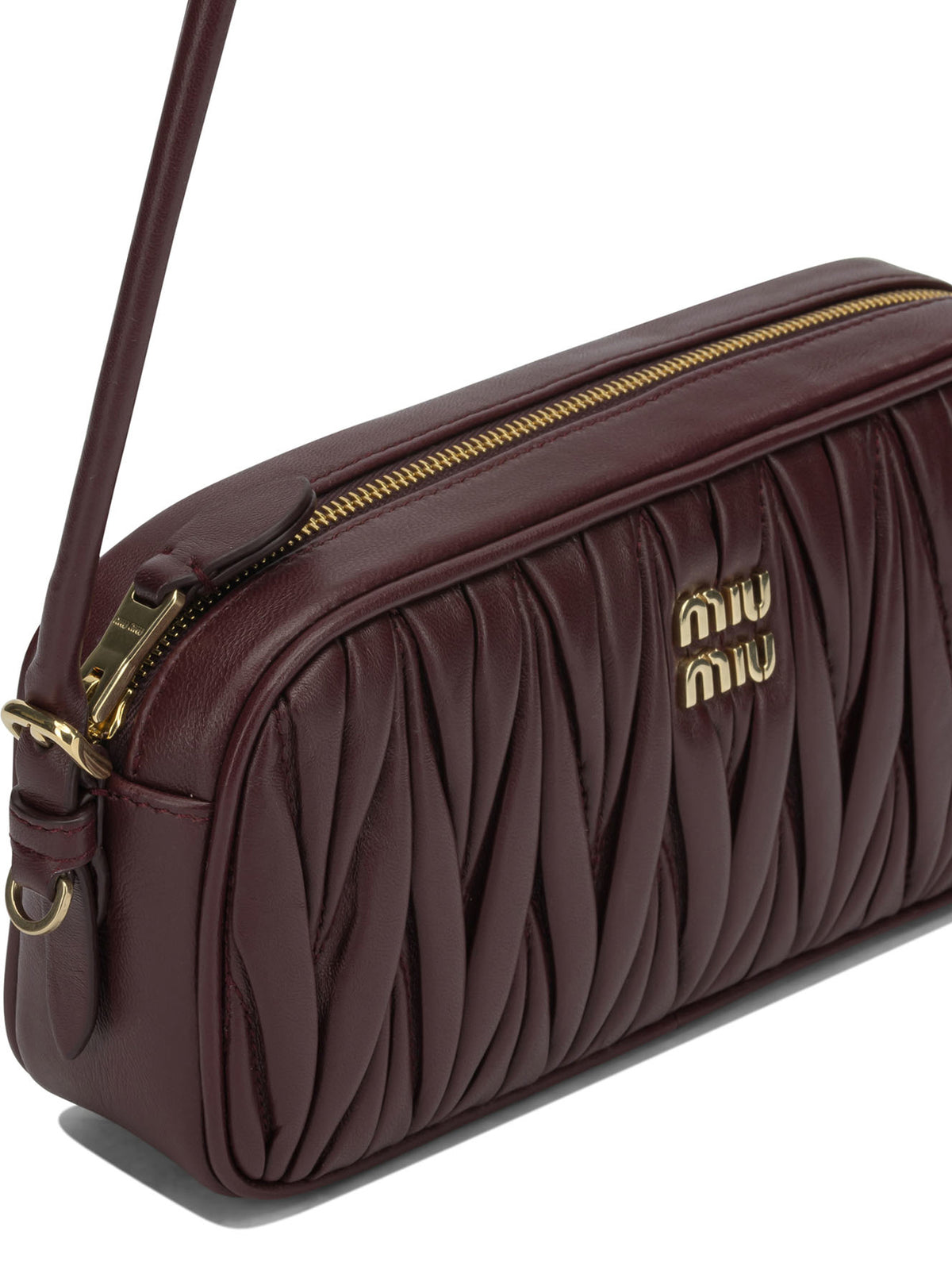 Miu Miu Small Quilted Leather Shoulder Bag - Burgundy