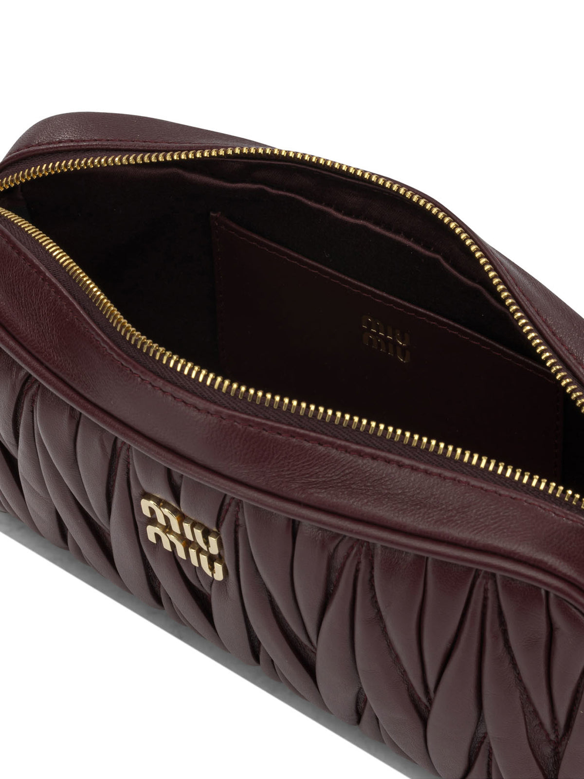 Miu Miu Small Quilted Leather Shoulder Bag - Burgundy