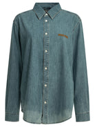 Miu Miu Casual shirt with logo - Light Blue