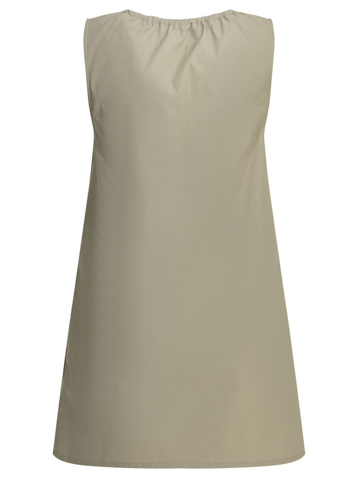 Miu Miu Short a-line dress with logo - Beige