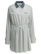 Miu Miu Chemisier dress with logo - Blue