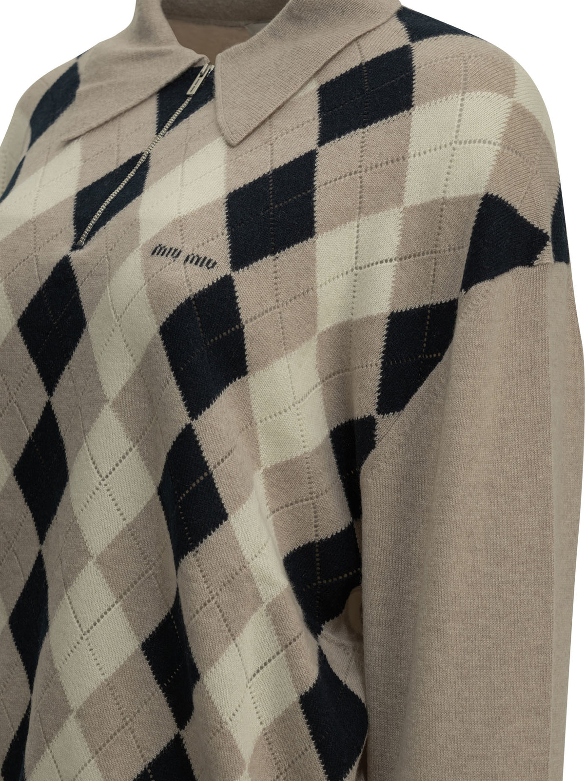 Miu Miu Cashmere polo sweater - Beige