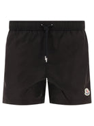Moncler Swim shorts with logo patch - Black