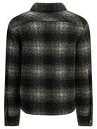 Moncler Checkered Overshirt Jacket with Logo - Black