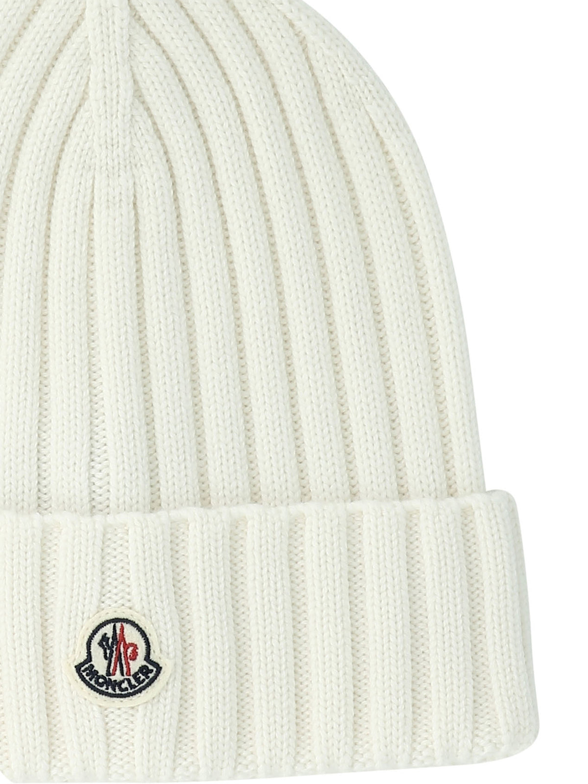 Moncler Wool beanie with logo - White