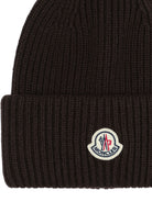 Moncler Wool and cashmere beanie with logo - Brown