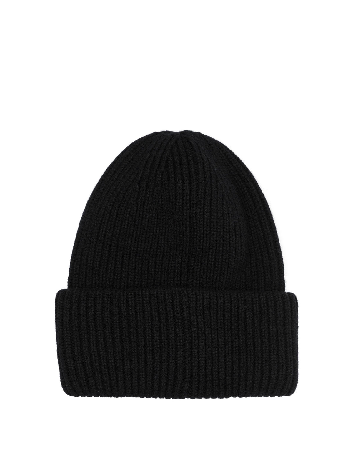 Moncler Wool and cashmere beanie with logo - Black