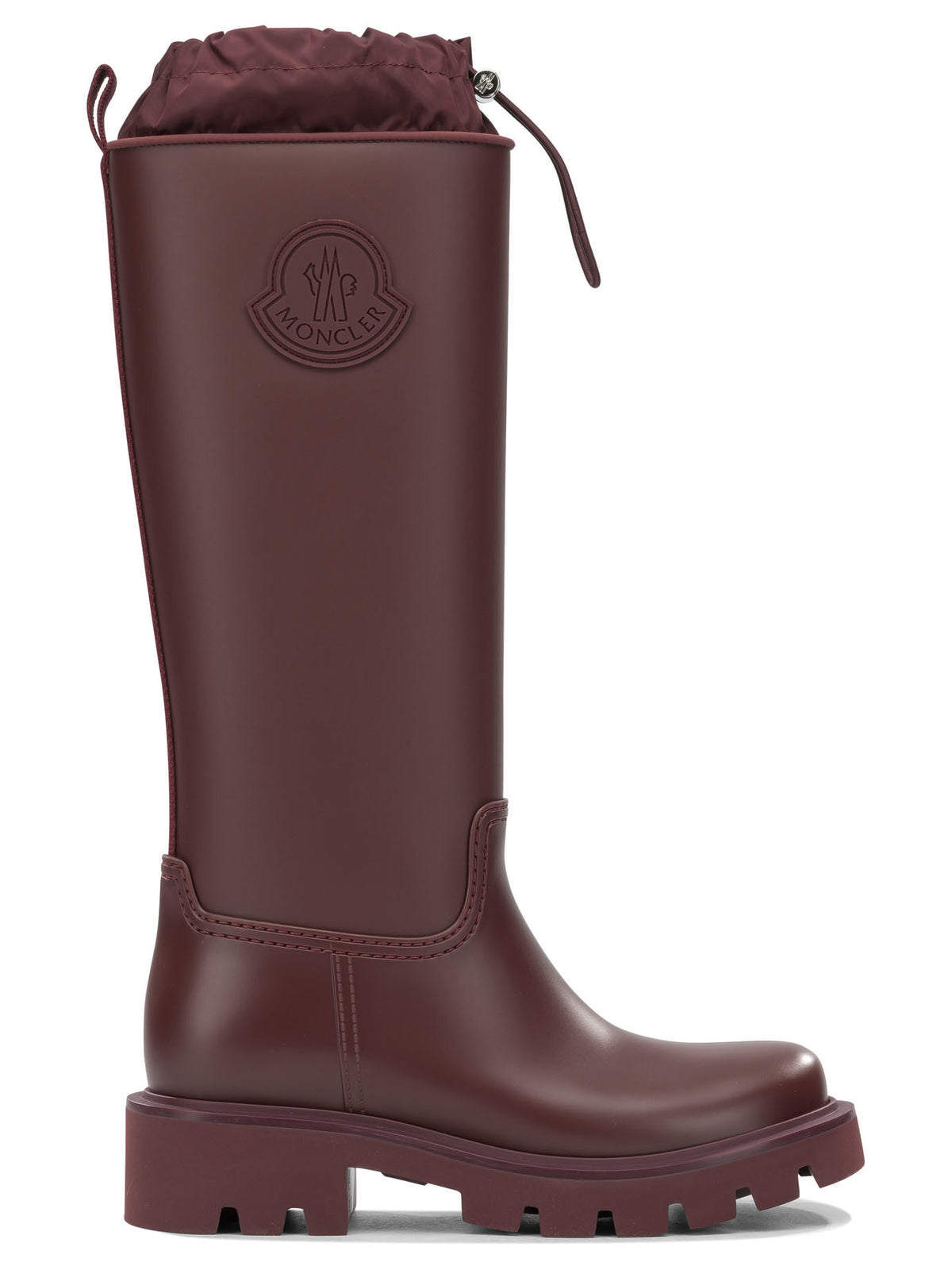Moncler "Kickstream High" Rain Boots - Burgundy