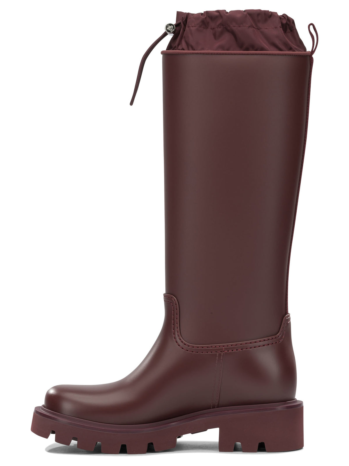 Moncler "Kickstream High" Rain Boots - Burgundy