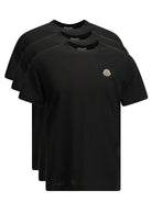 Moncler Crewneck T-shirts with logo (set of three) - Black