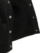Moncler Wool Cardigan with Logo - Black