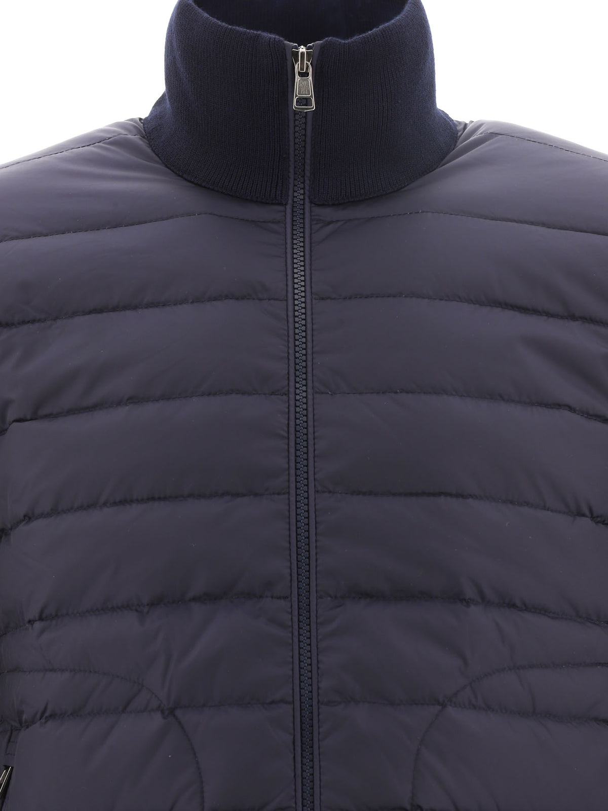 Moncler Padded cardigan made of a wool blend - Blue