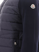 Moncler Padded cardigan made of a wool blend - Blue