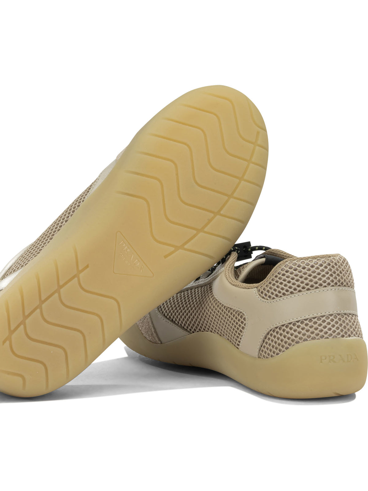 Prada "Speedrock" Low-Top Sneakers - Beige