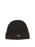 Prada Wool beanie with logo - Brown