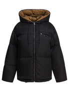 Prada Down Jacket with Logo in Re-Nylon - Black