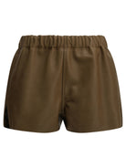 Rick Owens Leather shorts with an elastic waistband - Brown