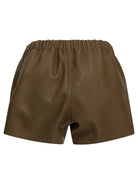 Rick Owens Leather shorts with an elastic waistband - Brown