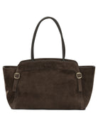 Santoni "Double Buckle" Medium Shoulder Bag - Brown