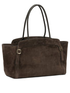 Santoni "Double Buckle" Medium Shoulder Bag - Brown