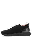 Santoni Low-top sneakers made of mesh and leather - Black