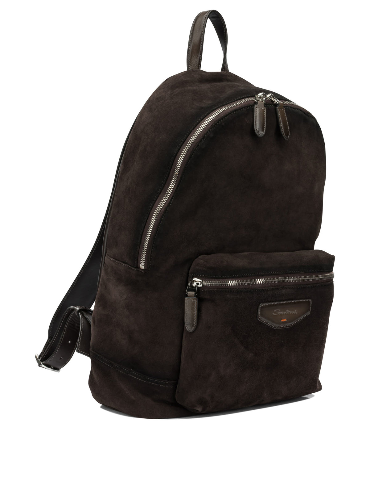 Santoni Casual suede backpack - Brown